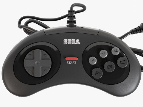 Sega Mega Drive Genesis Six Button Controller 3D Model