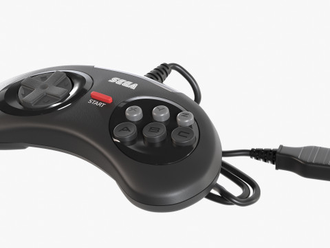 Sega Mega Drive Genesis Six Button Controller Modello 3D