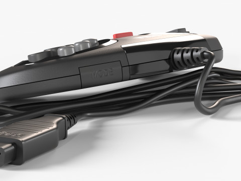 Sega Mega Drive Genesis Six Button Controller Modello 3D