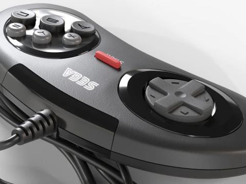 Sega Mega Drive Genesis Six Button Controller 3D Model