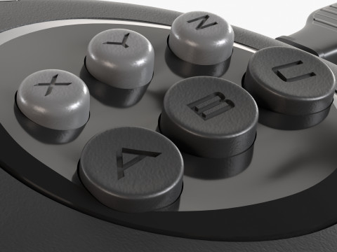 Sega Mega Drive Genesis Six Button Controller Modello 3D