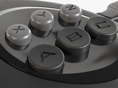 Sega Mega Drive Genesis Six Button Controller 3D Model