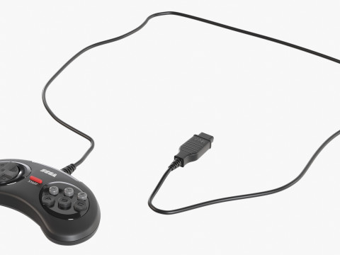Sega Mega Drive Genesis Six Button Controller Modello 3D