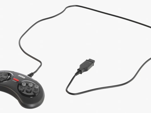 Sega Mega Drive Genesis Six Button Controller 3D Model