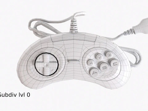 Sega Mega Drive Genesis Six Button Controller 3D Model