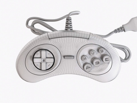 Sega Mega Drive Genesis Six Button Controller Modello 3D