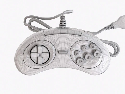 Sega Mega Drive Genesis Six Button Controller 3D Model