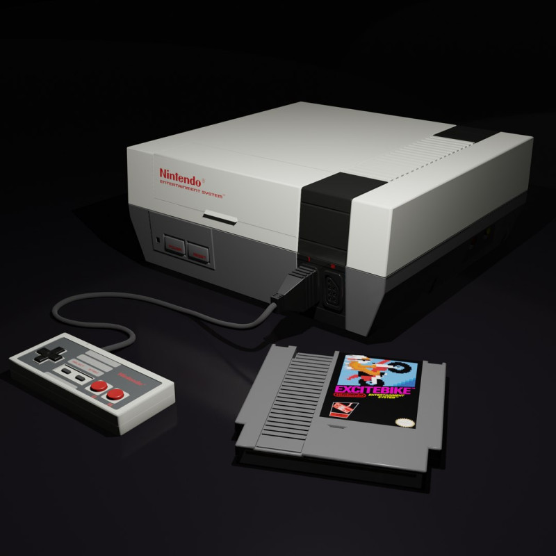 Nintendo Entertainment System NES Modelo 3D .c4d .max .obj .3ds .fbx .stl .blend 