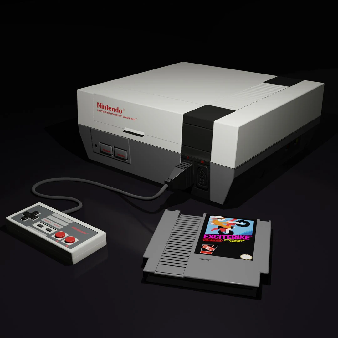 Nintendo Entertainment System NES 3D Model .c4d .max .obj .3ds .fbx .stl .blend