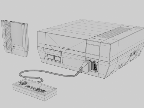 Nintendo Entertainment System NES Modelo 3D