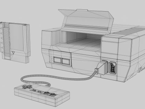 Nintendo Entertainment System NES Modelo 3D