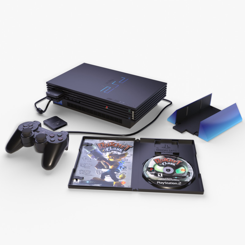 Sony PlayStation 2 FAT 3D Модель .c4d .max .obj .3ds .fbx .stl .blend