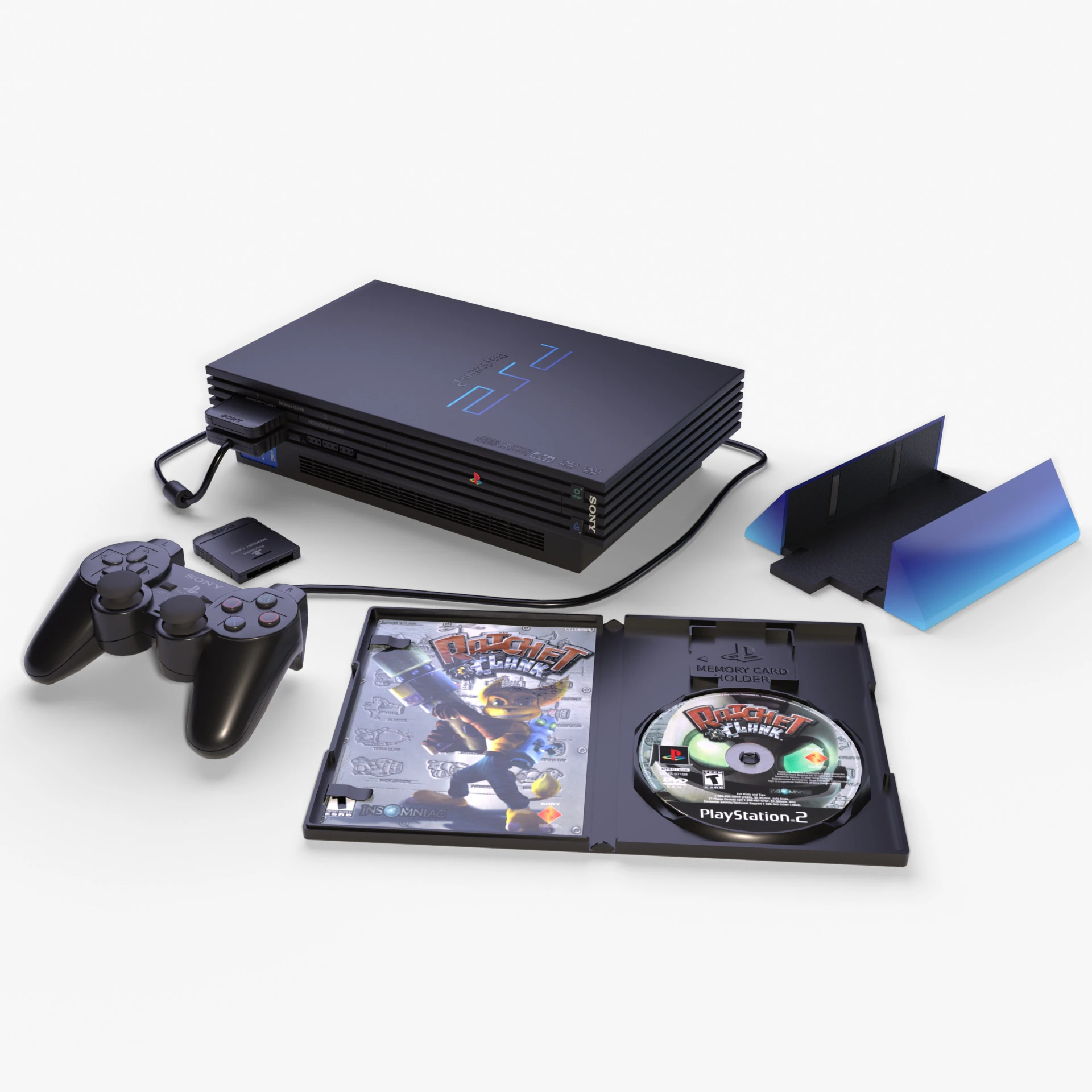 Sony PlayStation 2 FAT 3D Model .c4d .max .obj .3ds .fbx .stl .blend