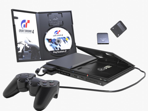 Sony PlayStation 2 Slim Modello 3D