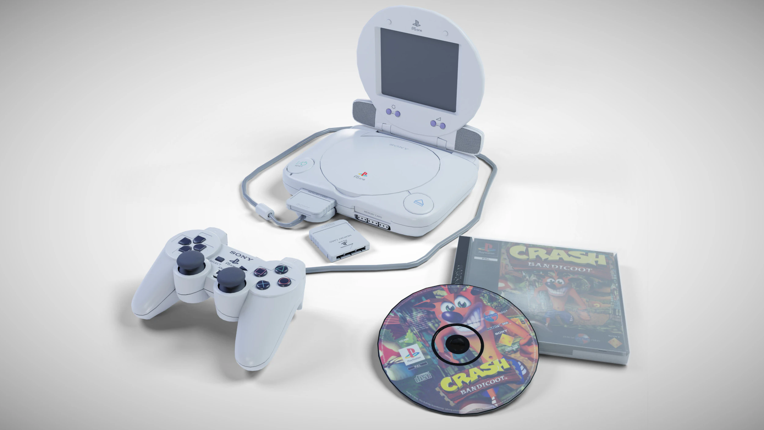 Sony PlayStation PSone 3D Model .c4d .max .obj .3ds .fbx .stl .blend 