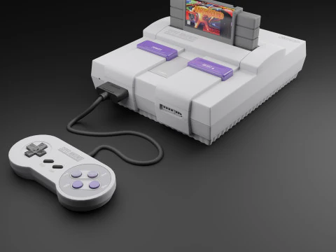 Super Nintendo Entertainment System SNES US 3D Model