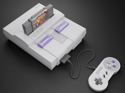 Super Nintendo Entertainment System SNES US 3D Model