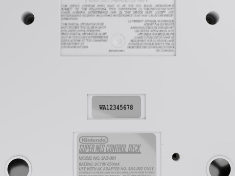 Super Nintendo Entertainment System SNES US Modèle 3D