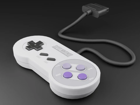 Super Nintendo Entertainment System SNES US 3D Model