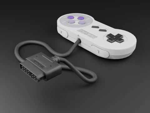 Super Nintendo Entertainment System SNES US 3D Model