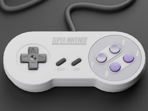 Super Nintendo Entertainment System SNES US Modèle 3D