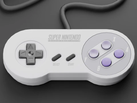 Super Nintendo Entertainment System SNES US 3D Model