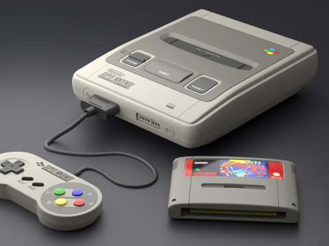 Super Nintendo Entertainment System SNES PAL - Super Famicom 3Dモデル