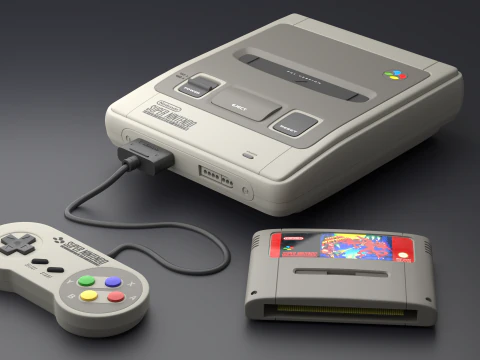 Super Nintendo Entertainment System SNES PAL - Super Famicom 3D Model