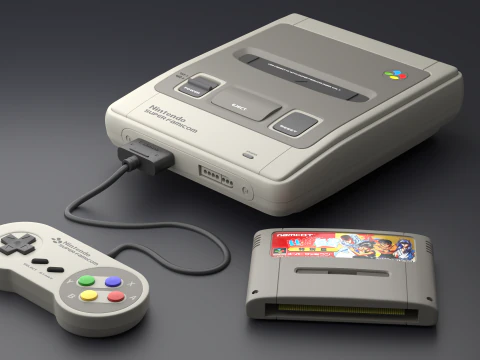 Super Nintendo Entertainment System SNES PAL - Super Famicom 3D Model
