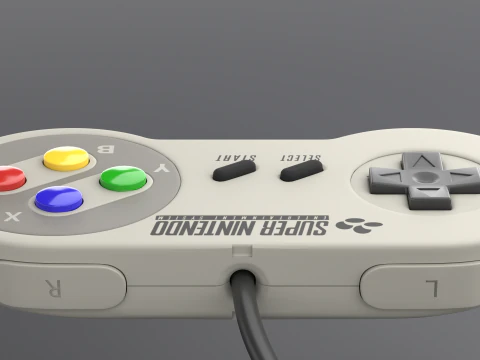 Super Nintendo Entertainment System SNES PAL - Super Famicom 3D Model