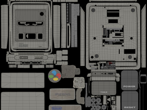 Super Nintendo Entertainment System SNES PAL - Super Famicom 3Dモデル