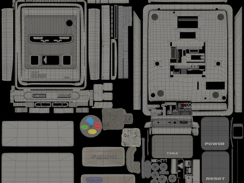 Super Nintendo Entertainment System SNES PAL - Super Famicom 3D Model