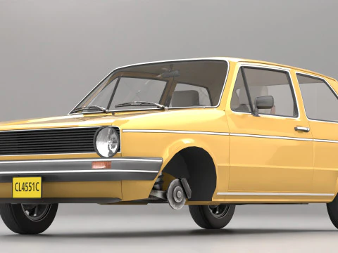 Old Hatchback Golf 3D Model