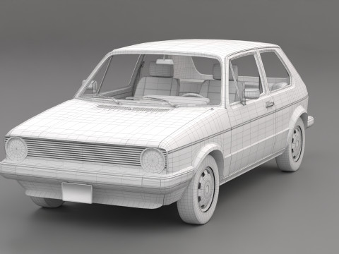 Old Hatchback Golf 3D Модель