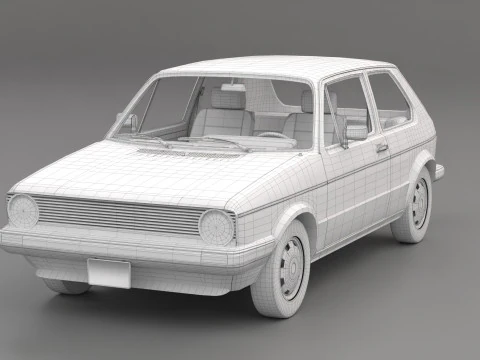 Old Hatchback Golf 3D Model