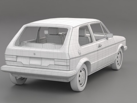 Old Hatchback Golf 3D Модель