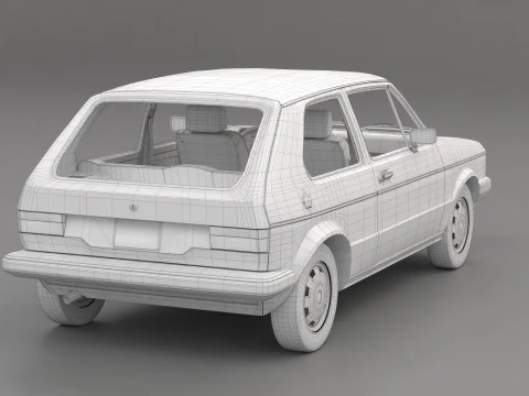 Old Hatchback Golf 3D Model
