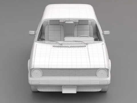 Old Hatchback Golf 3D Модель