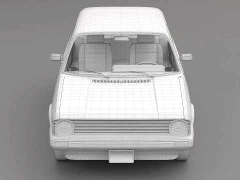 Old Hatchback Golf 3D Model
