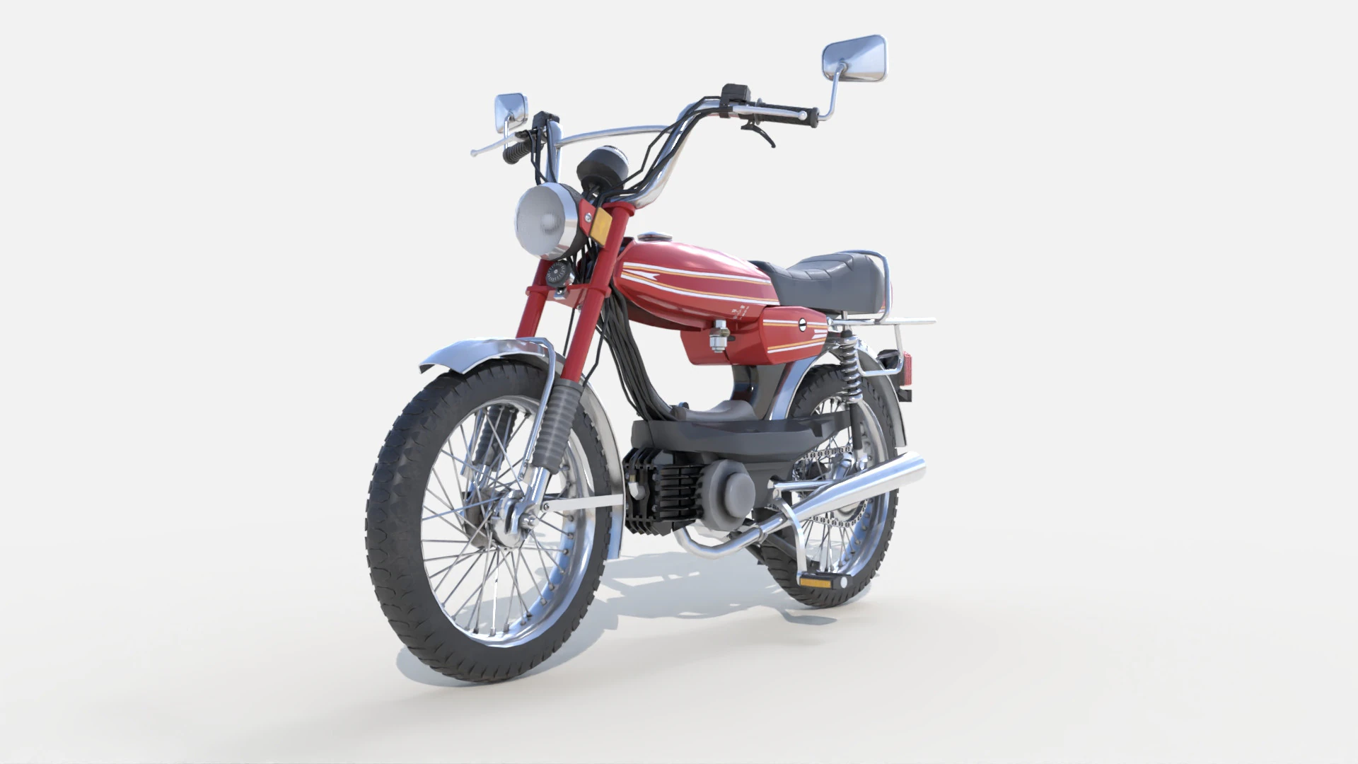Moped Gameready Rigged 3D Model .c4d .max .obj .3ds .fbx .stl .blend