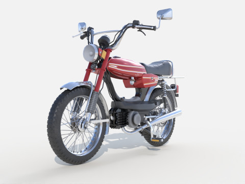 Moped Gameready Rigged 3D Модель