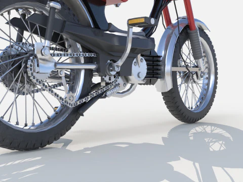 Moped Gameready Rigged 3D Model
