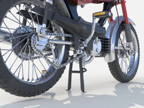 Moped Gameready Rigged 3D Model