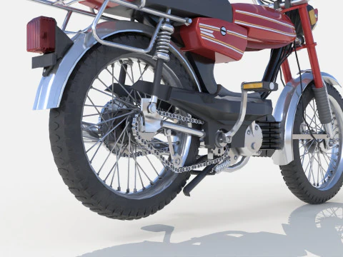 Moped Gameready Rigged 3D Model