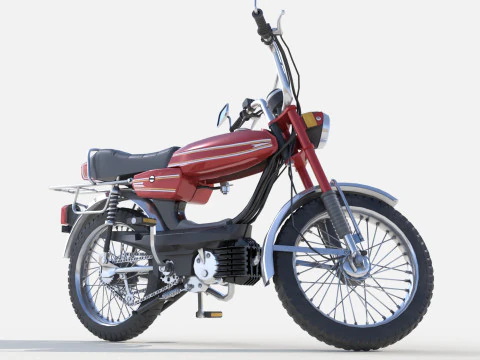 Moped Gameready Rigged 3D Model
