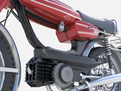 Moped Gameready Rigged 3D Model