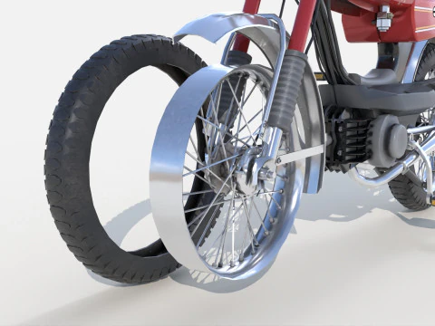 Moped Gameready Rigged 3D Model