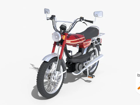 Moped Gameready Rigged 3D Model
