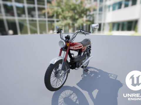 Moped Gameready Rigged 3D Model