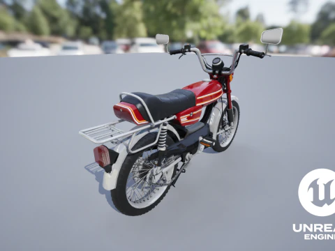 Moped Gameready Rigged 3D Model